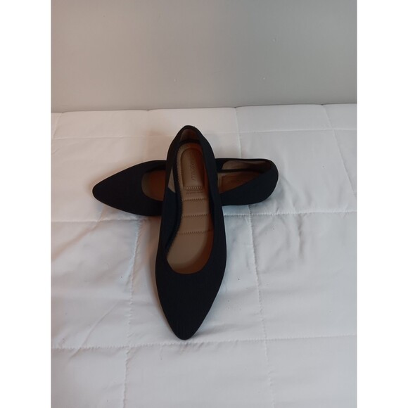 CYNTHIA ROWLEY Women’s 9 M  Black Chelsea Pointed Toe Textile Knit Ballet Flats - Picture 1 of 7